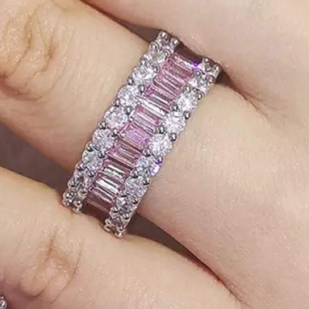 New 925 Sterling Silver Baguette Sapphire Ring 💍